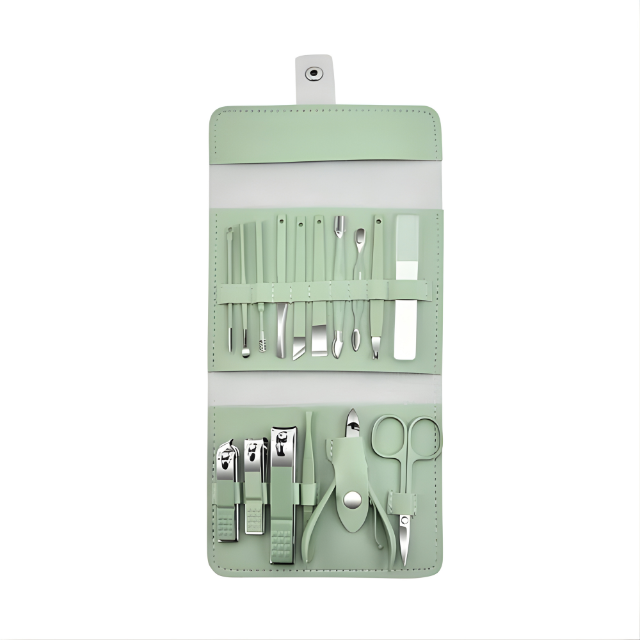 16-Piece Professional Manicure & Pedicure Kit – Stainless Steel Nail Care Set with Travel Case